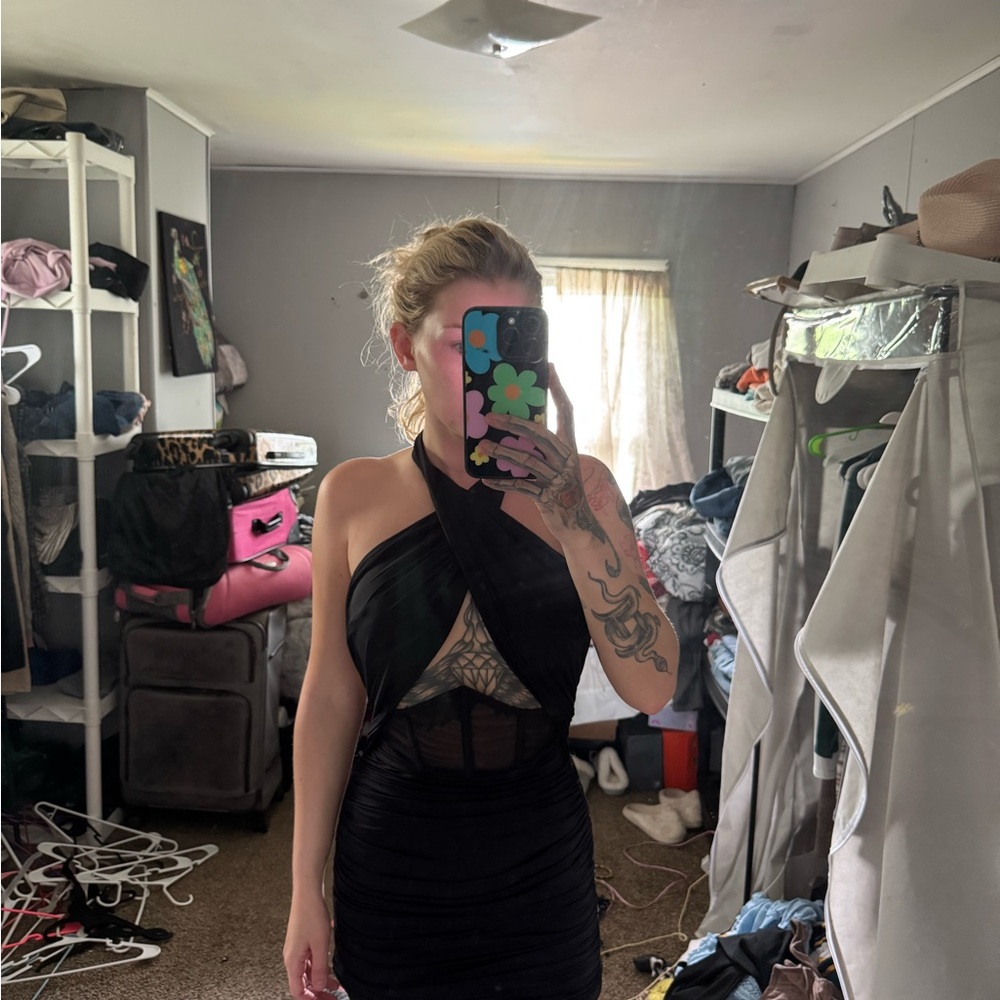 Fashion Nova Black Halter Dress